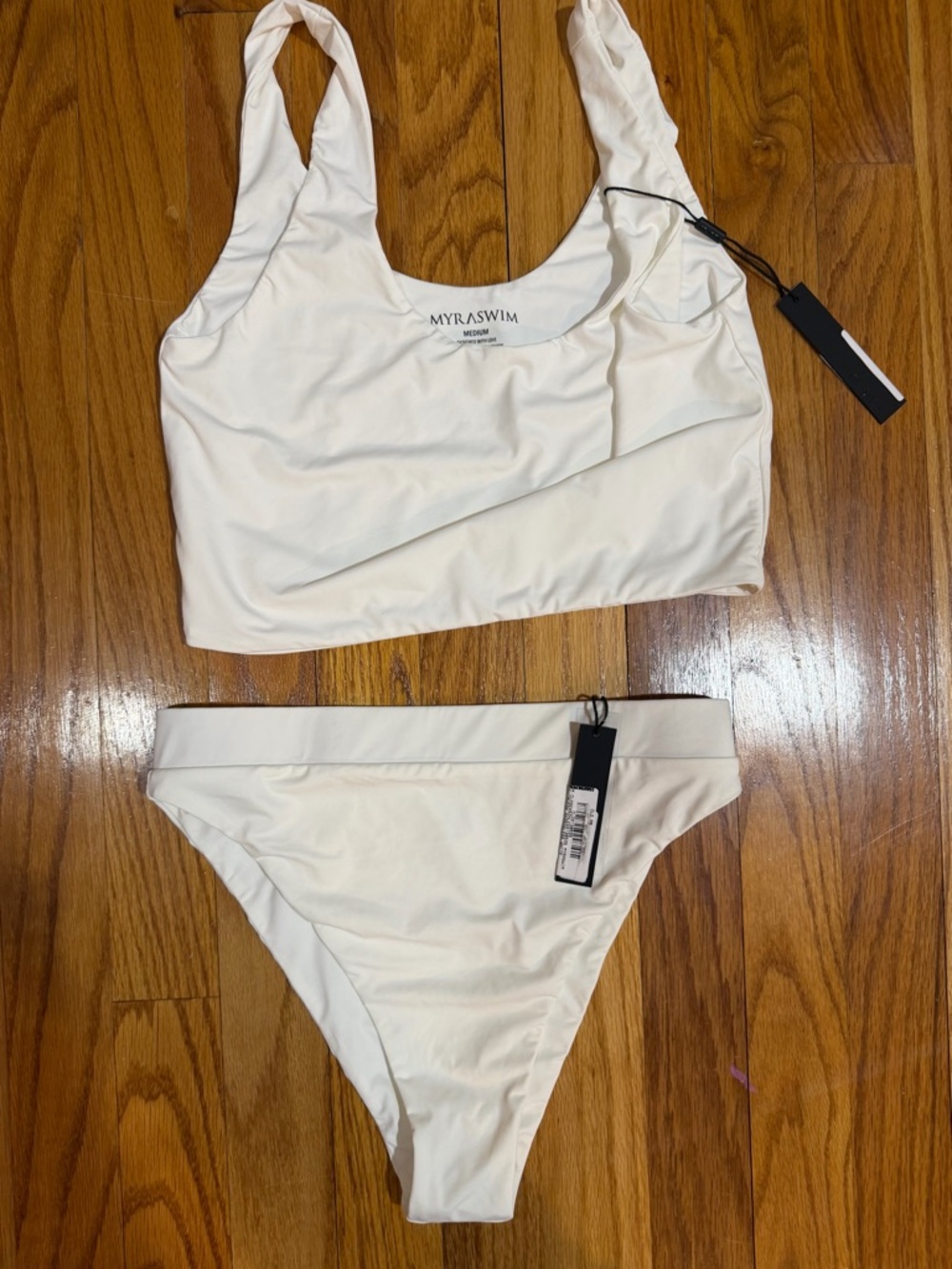 MYRA SWIM Cream Scoop Tank Bikini Set